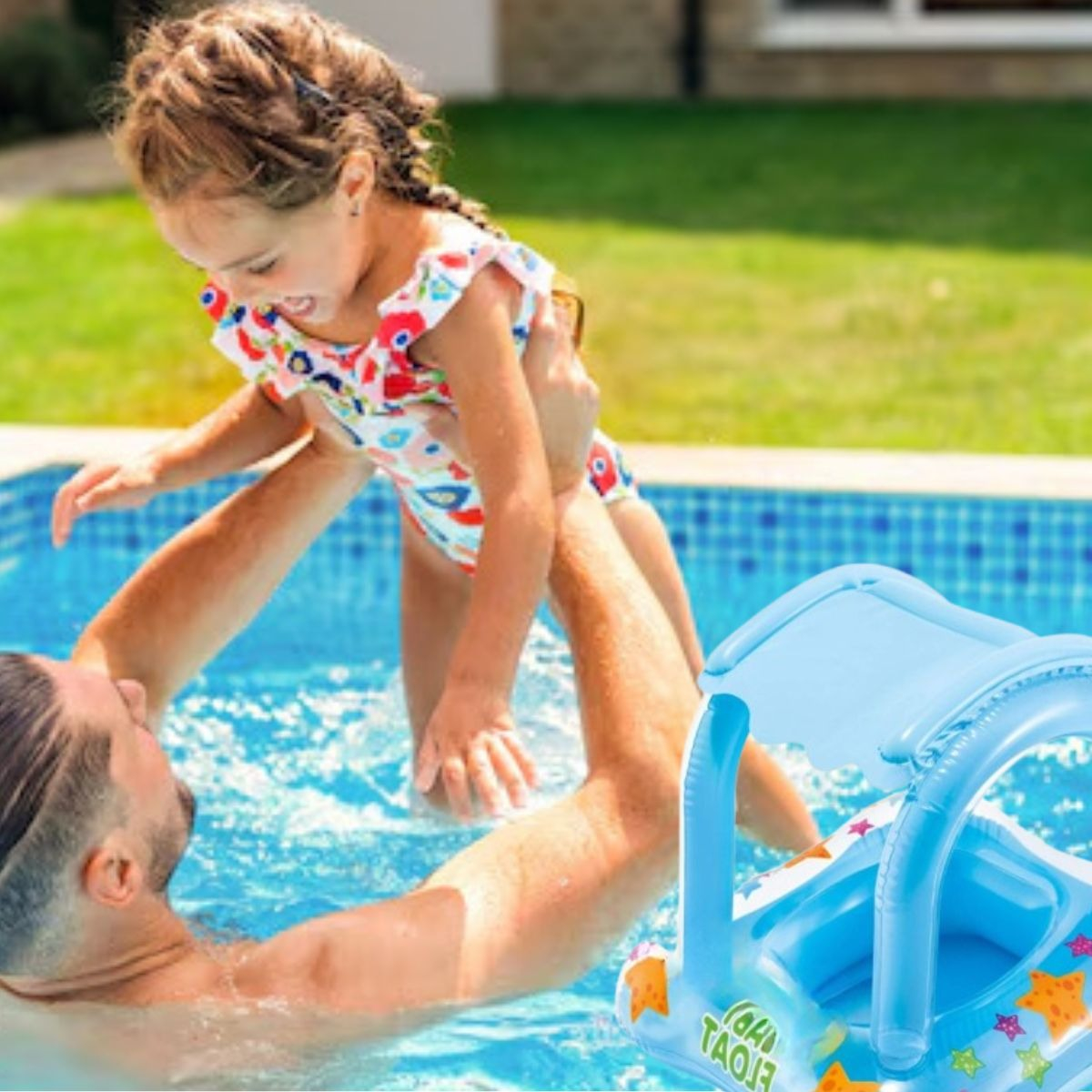 INFLABLE FLOTADOR PARA BEBE CON TECHO PISCINA PLAYA LAU - 5