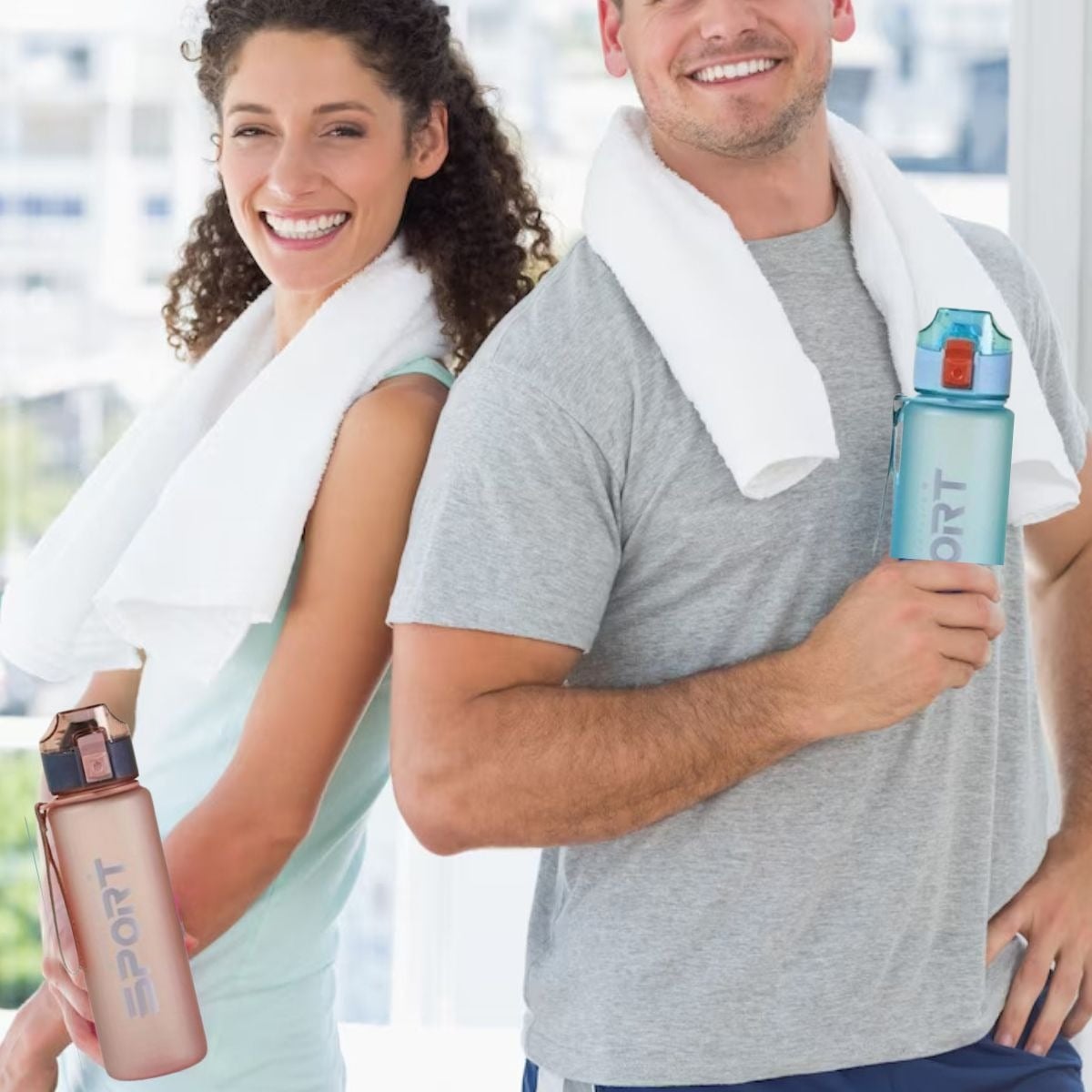SET 2 BOTELLAS AGUA REUTILIZABLE 600ML PRACTICA DEPORTE LAU - 4