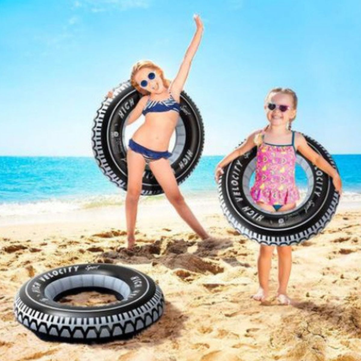 SET 2 FLOTADOR INFLABLE 90 CM DIVERTIDO PLAYA PISCINA LAU - 2