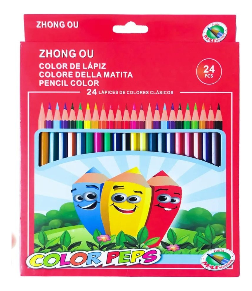 SET 4 CAJAS COLORES LAPICES 24 PIEZAS ARTE ESCUELA LAU - 1