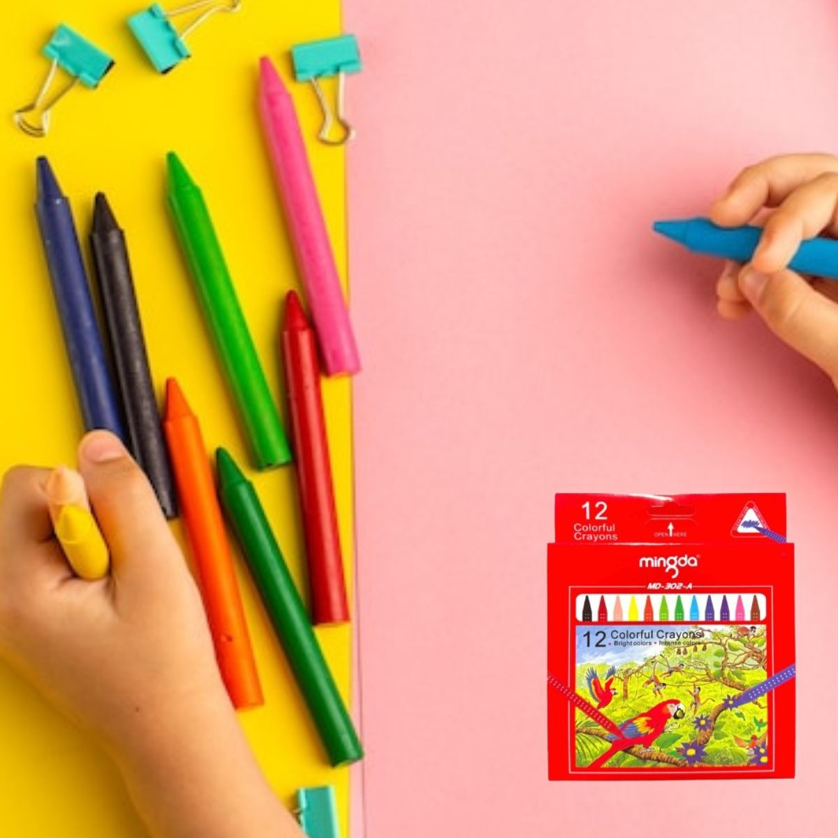 SET 4 CAJAS CRAYONES LAPICES TRIANGULAR 12 COLORES NIÑOS LAU - 10