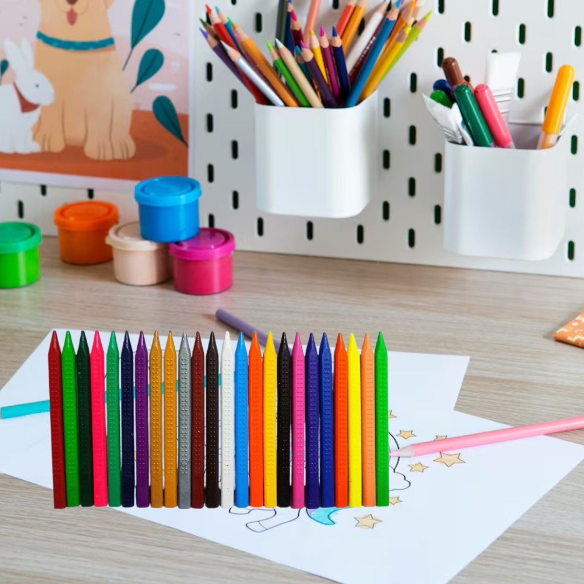 SET 3 CAJAS CRAYONES 18 LAPICES TRIANGULAR CERA COLORES LAU - 2