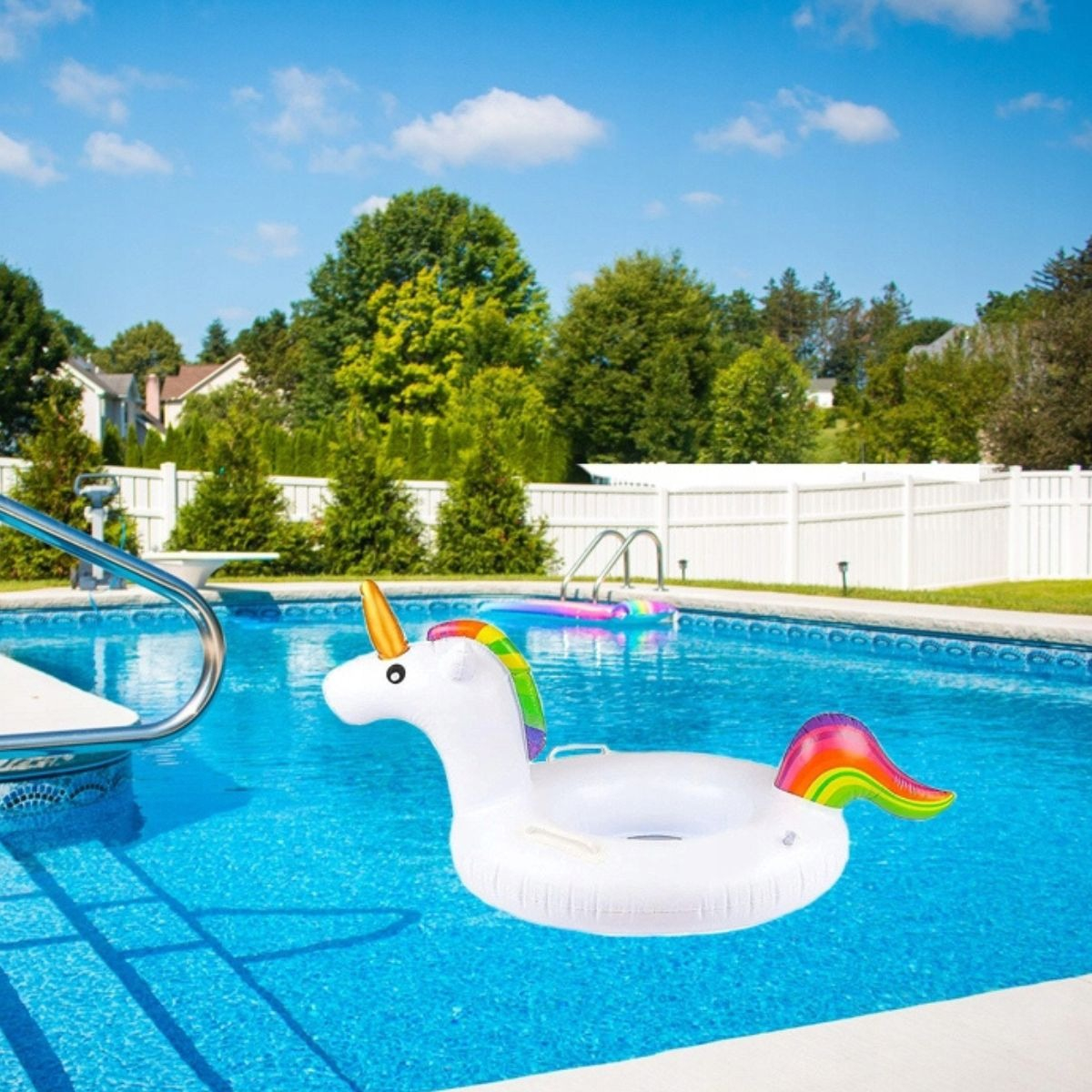 SET 3 INFLABLE FLOTADOR FORMA DE UNICORNIO PISCINA LAU - 4