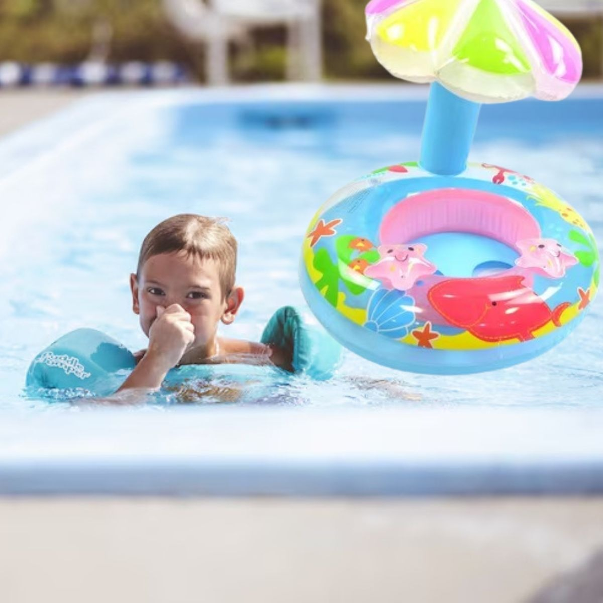 FLOTADOR INFLABLE FORMA DE HONGO PARA BEBE VERANO LAU - 2