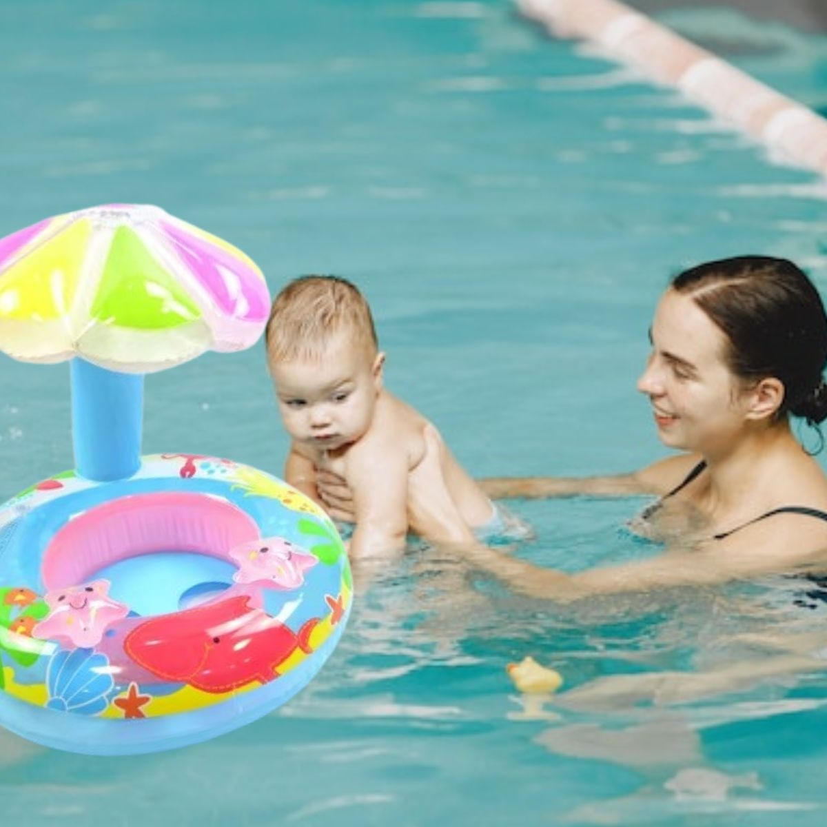 FLOTADOR INFLABLE FORMA DE HONGO PARA BEBE VERANO LAU - 4