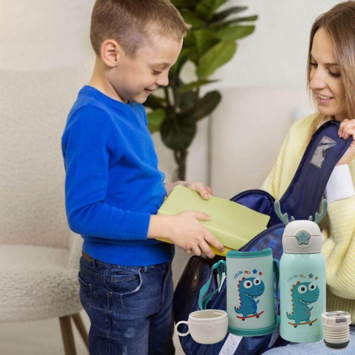 BOTELLA DE AGUA CON PAJITA INFANTIL TERMICA NIÑOS LAU - 9