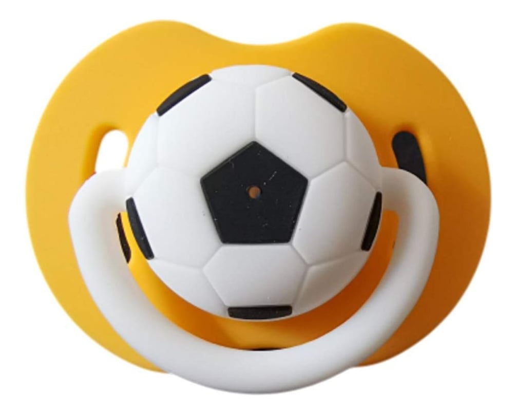 SET 5 CHUPETES DISEÑO DIVERTIDO FUTBOL SUAVE BEBE LAU - 2