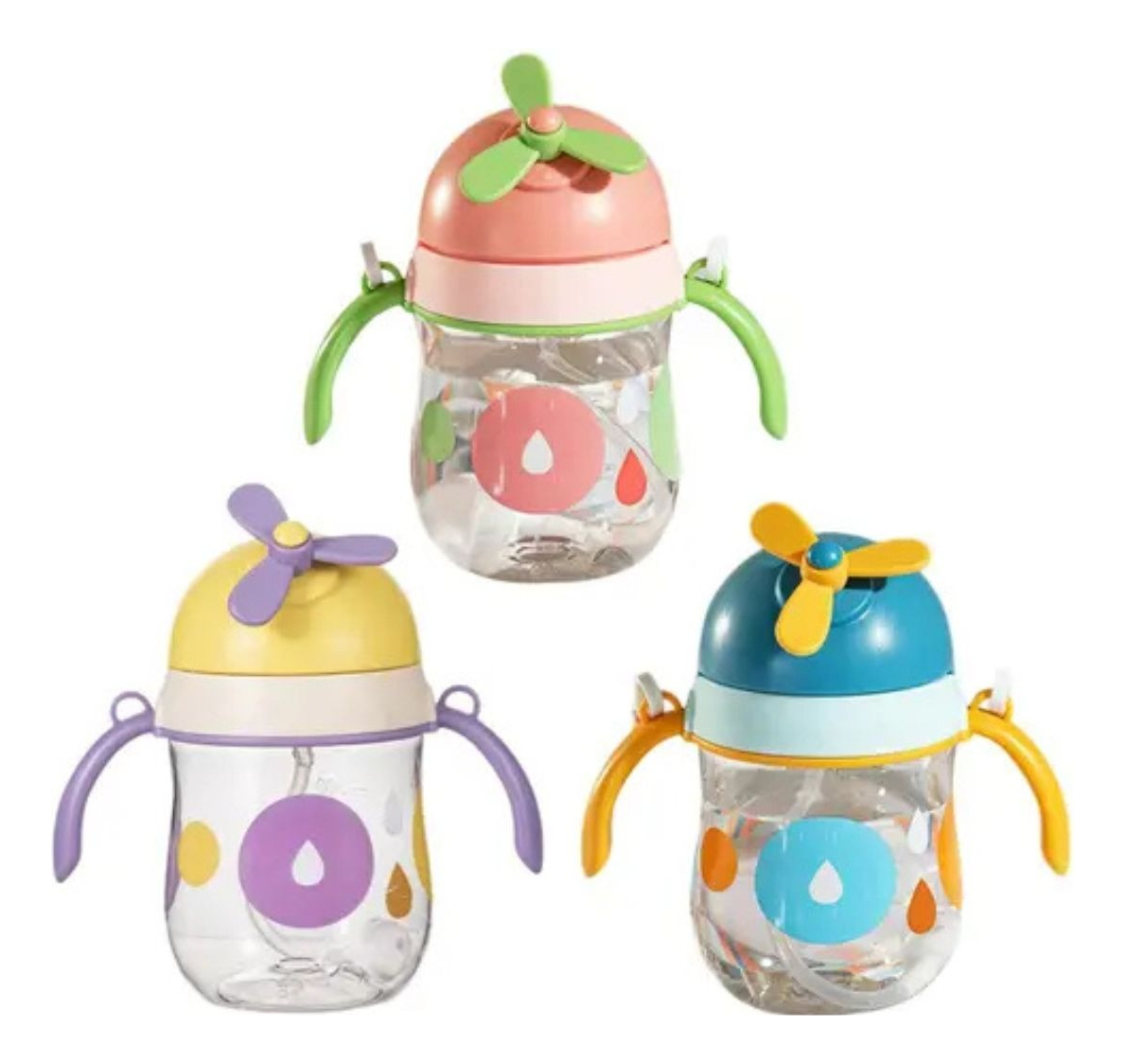 SET 2 VASOS CON ASA PAJITA DISEÑO DE AVION ANTIDERRAME LAU - 5