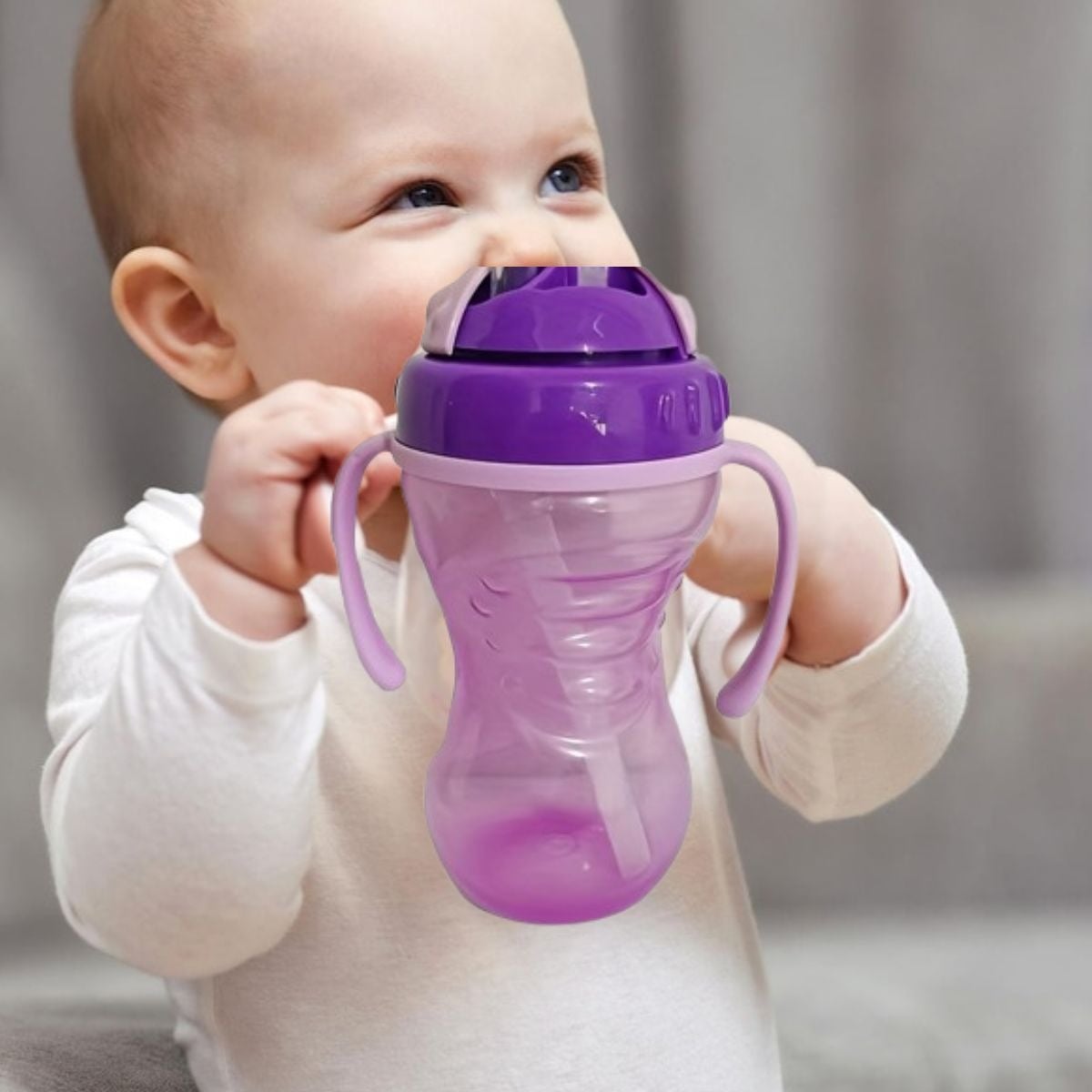 SET 2 VASOS ENTRENADOR CON PAJILLA CON ASA PARA BEBE LAU - 5
