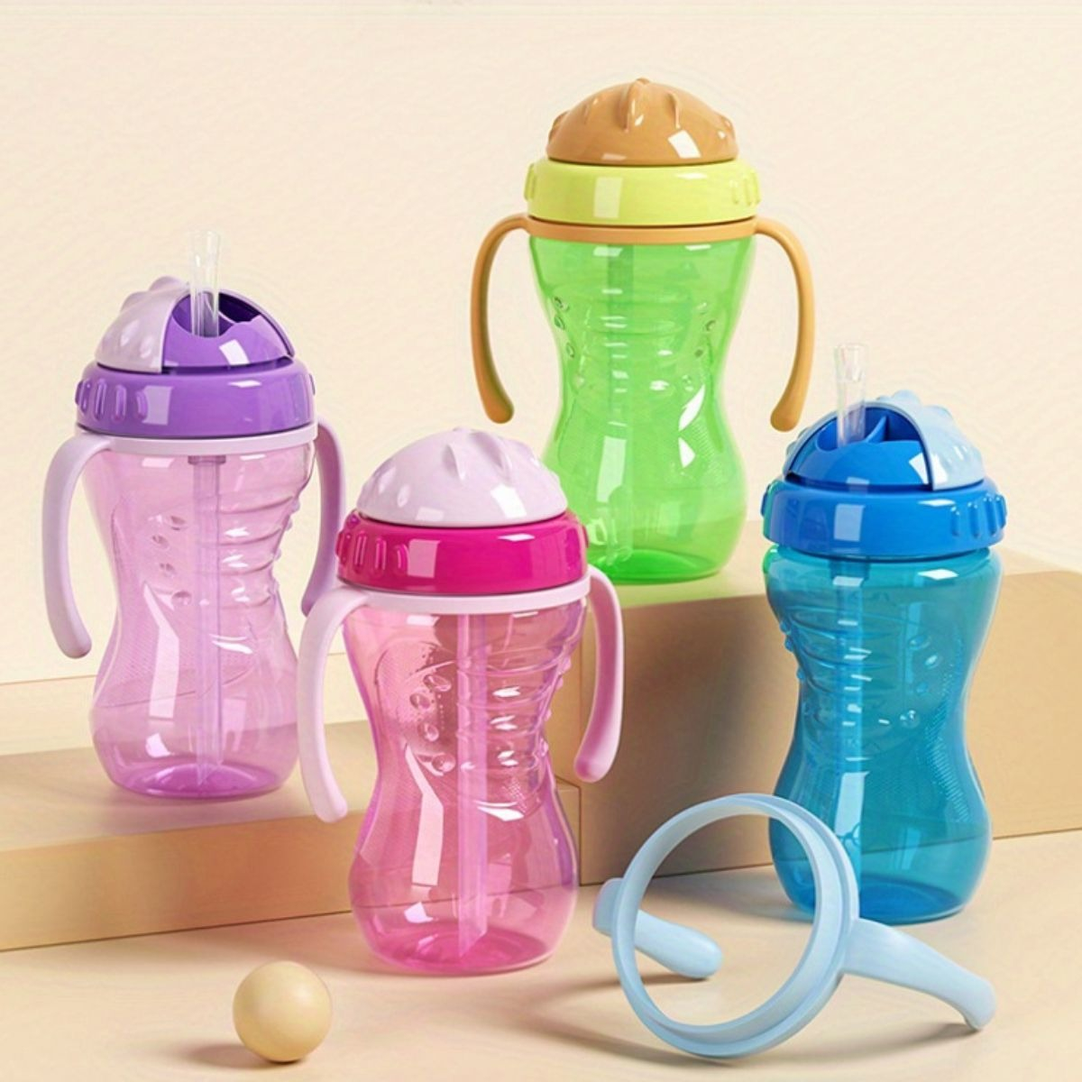 SET 2 VASOS ENTRENADOR CON PAJILLA CON ASA PARA BEBE LAU - 8