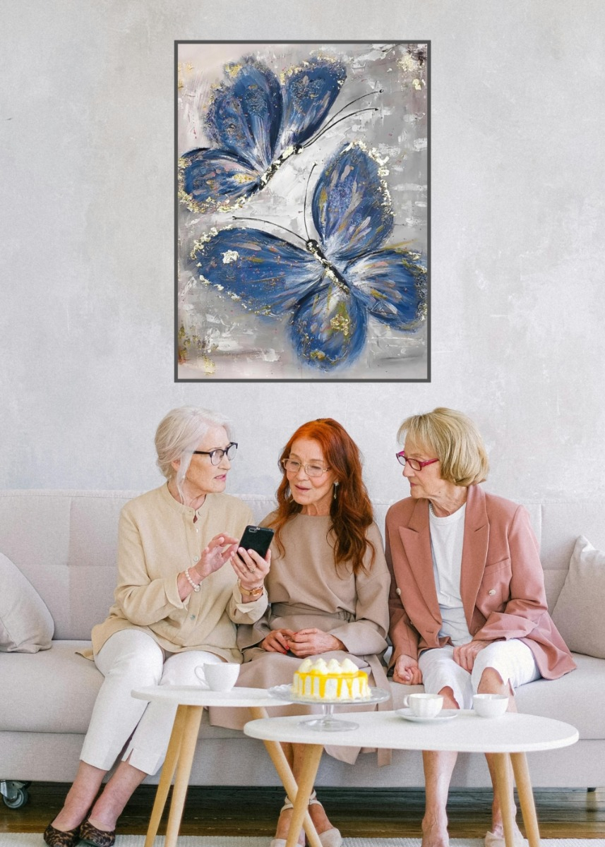 CUADRO DECORATIVO PARED MARIPOSAS ABSTRACTAS HOGAR JHN - 3
