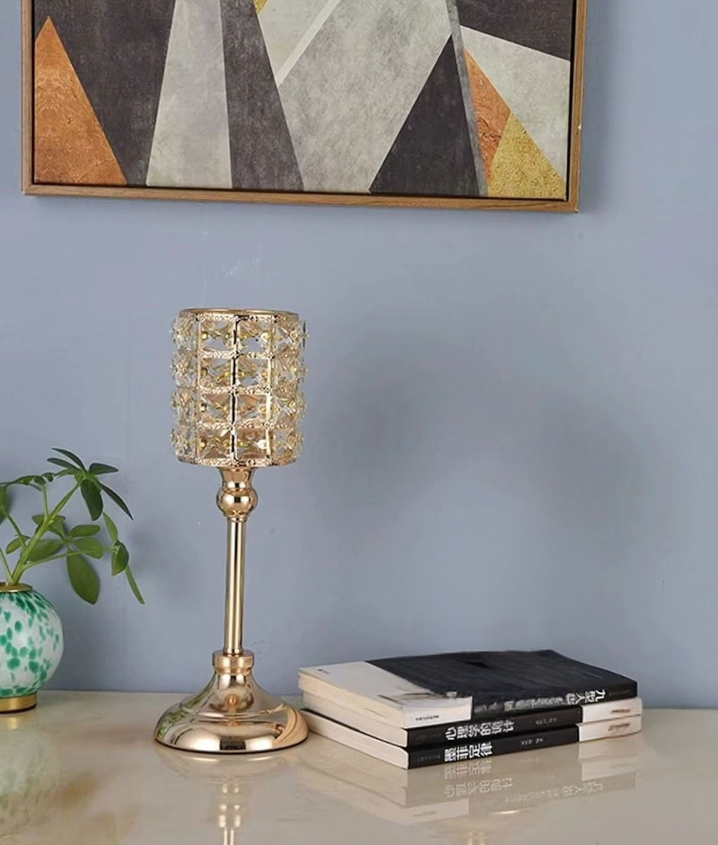 PORTAVELAS CANDELABRO DECORATIVO BRILLANTE MODERNO MESA JHN - 2
