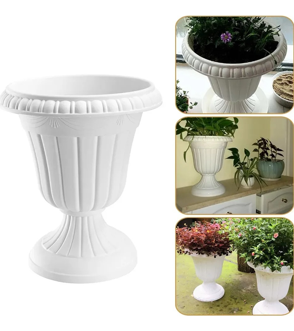 SET 2 MACETERO DECORATIVO ROMANO COMPACTO LIVIANO JHN - 3