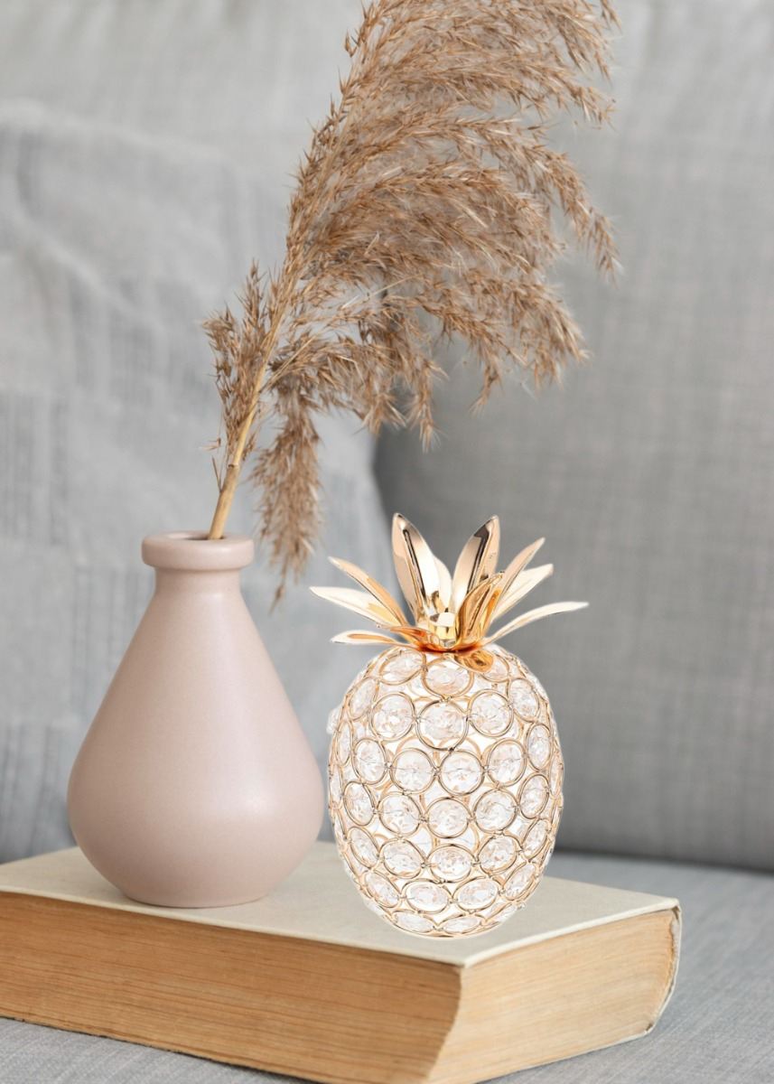 FIGURA DECORATIVA ADORNO PIÑA CENTRO MESA ELEGANTE JHN - 2