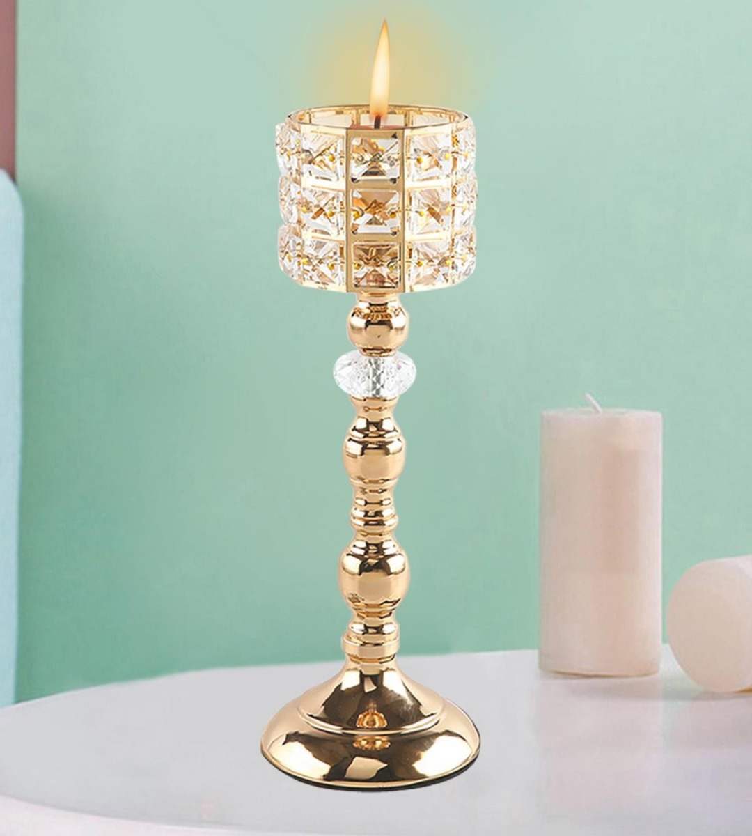 PORTAVELAS CANDELABRO DECORATIVO MODERNO MOSAICO JHN - 2