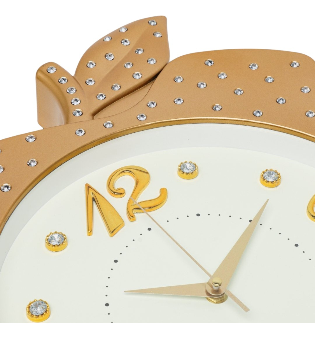 RELOJ PARED DECORATIVO FORMA MANZANA DETALLE ELEGANTE JHN - 3