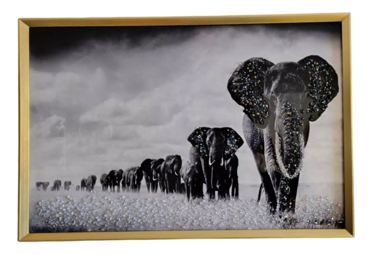 CUADRO DECORATIVO MURAL MANADA ELEFANTES ARTE PARED JHN - 1