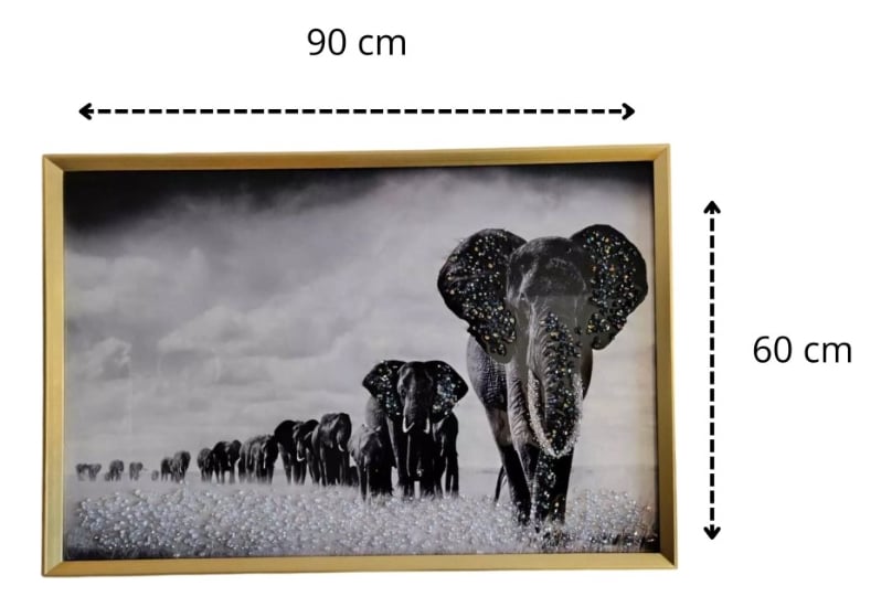 CUADRO DECORATIVO MURAL MANADA ELEFANTES ARTE PARED JHN - 2