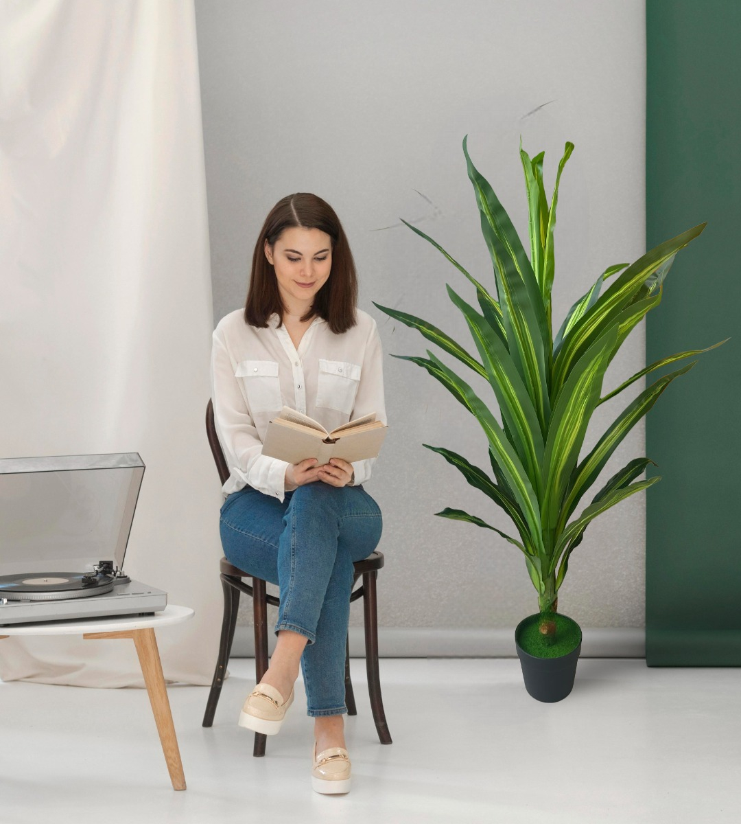 PLANTA DECORATIVA ARTIFICIAL REALISTA TEXTURA SUAVE JHN - 3