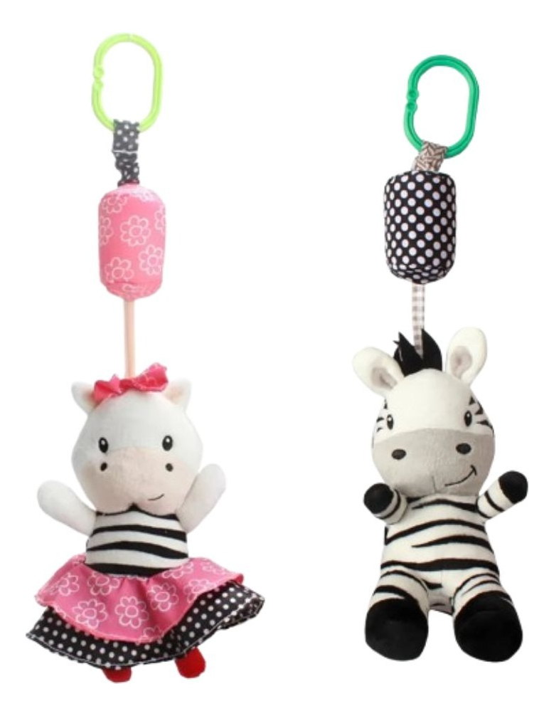 SET 2 SONAJEROS JUGUETE SENSORIAL PELUCHE COLGANTE BEBE LAU - 1