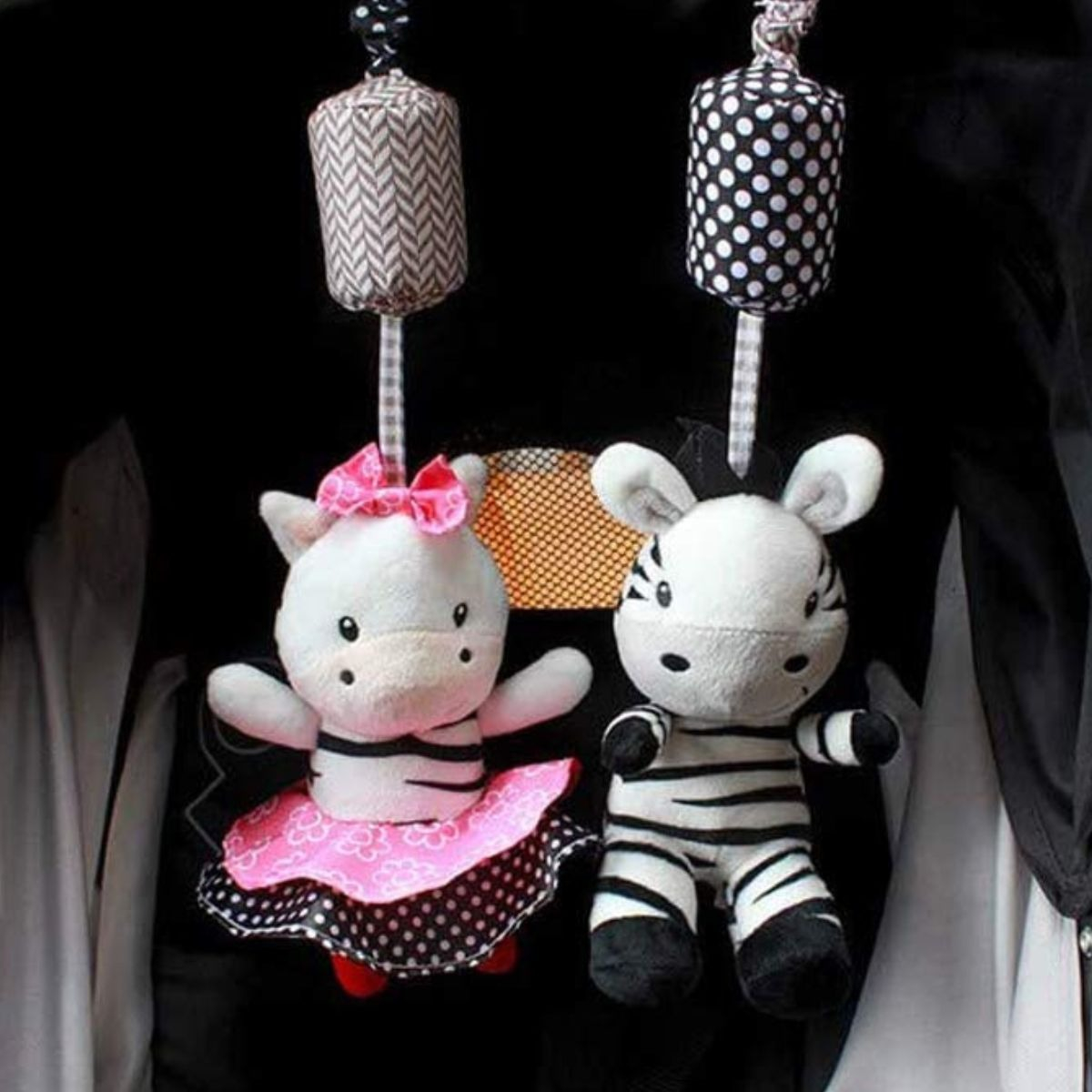 SET 2 SONAJEROS JUGUETE SENSORIAL PELUCHE COLGANTE BEBE LAU - 8