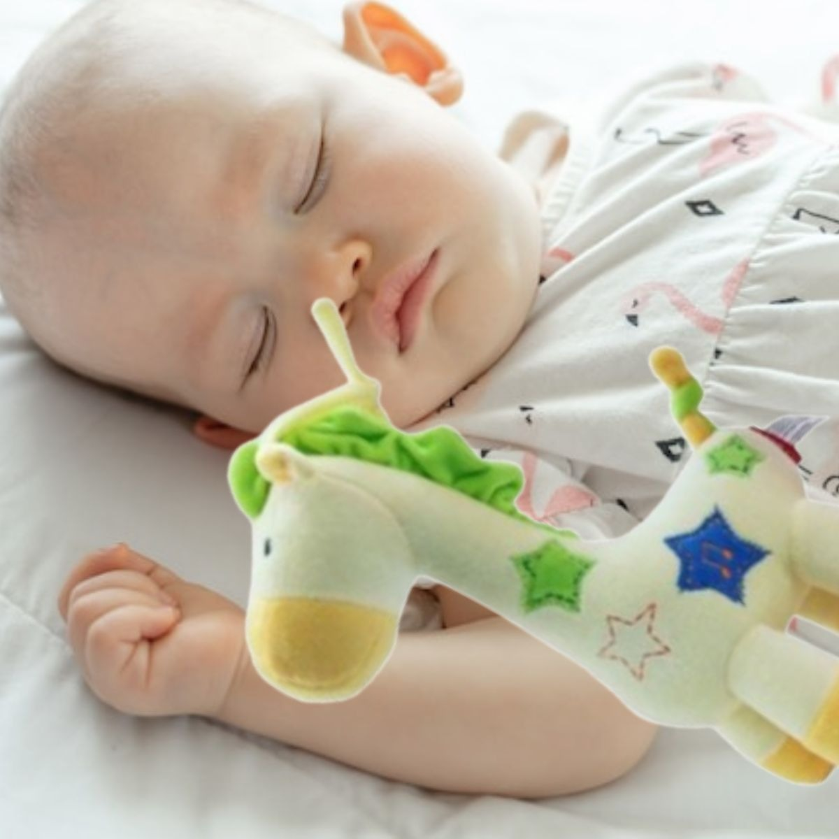 SONAJERO PELUCHE JIRAFA SENSORIAL MUSICAL ESTIMULA BEBE LAU - 6