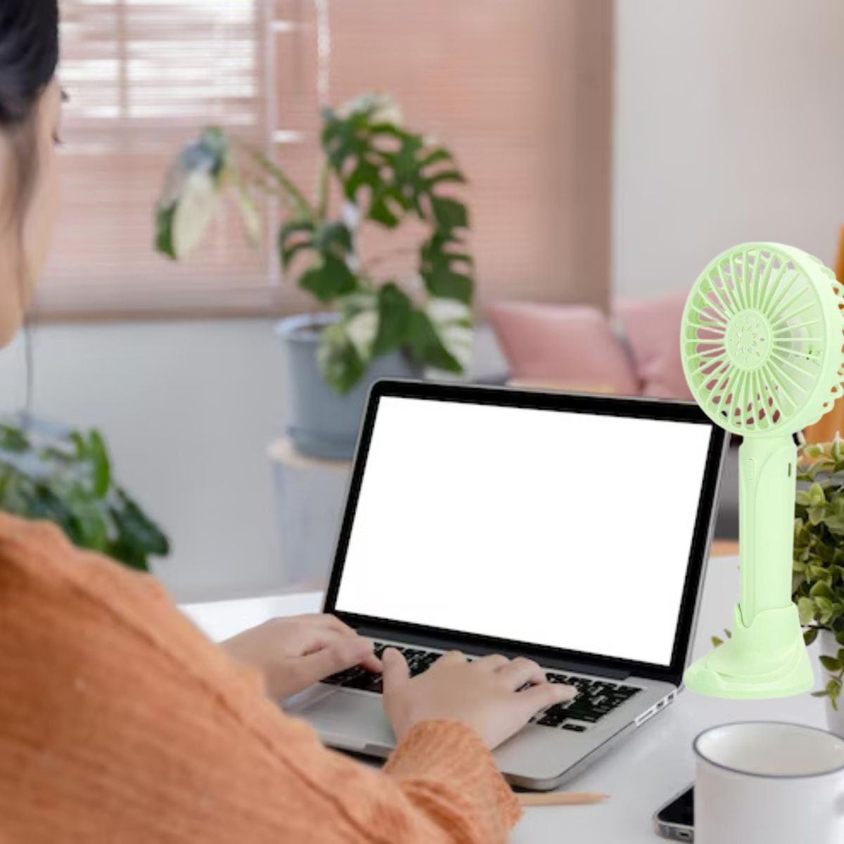SET 2 VENTILADORES PORTATIL ESCRITORIO RECARGABLE LAU - 10