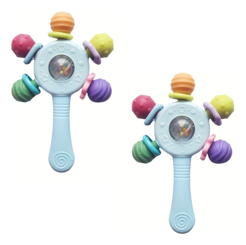 SET 2 SONAJEROS JUGUETE 2EN1 ESTIMULA SENSORIAL BEBE LAU - 5