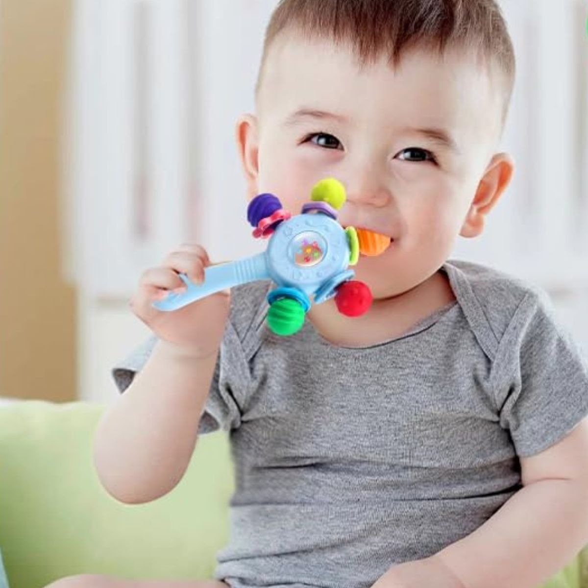 SET 2 SONAJEROS JUGUETE 2EN1 ESTIMULA SENSORIAL BEBE LAU - 7
