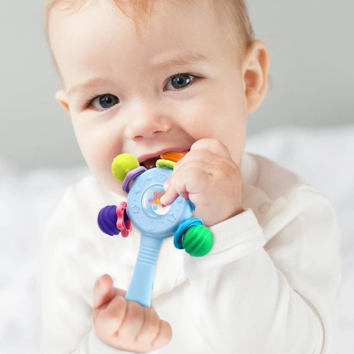 SET 2 SONAJEROS JUGUETE 2EN1 ESTIMULA SENSORIAL BEBE LAU - 8