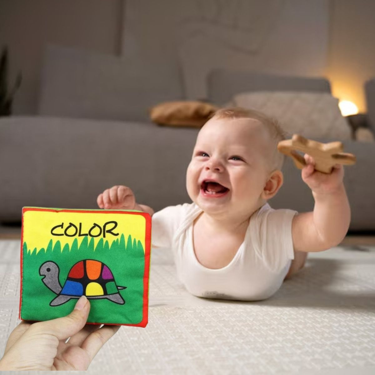 JUGUETE SENSORIAL LIBRO DE TELA DESARROLLO BEBE LAU - 4