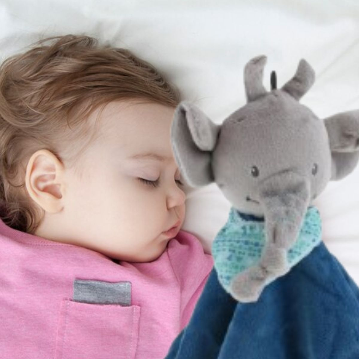 TOALLA MANTA DE APEGO TRANQUILIZANTE CON PELUCHE BEBE LAU - 8