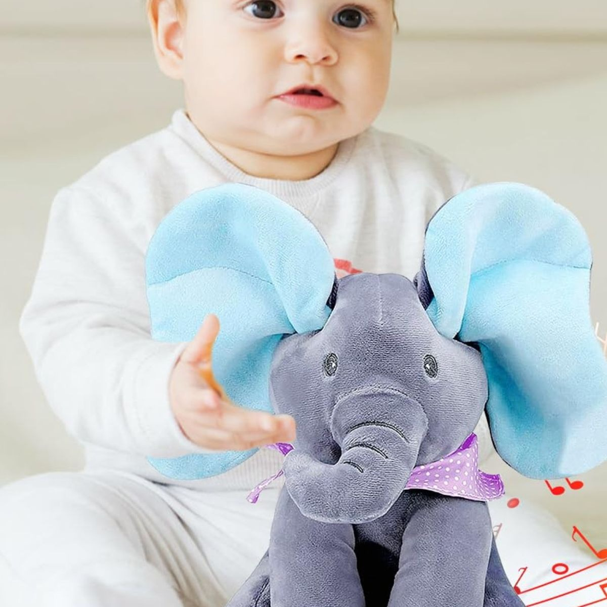 PELUCHE ELEFANTE OREJAS MOVILES MUSICAL INTERACTIVO BEBE LAU - 2