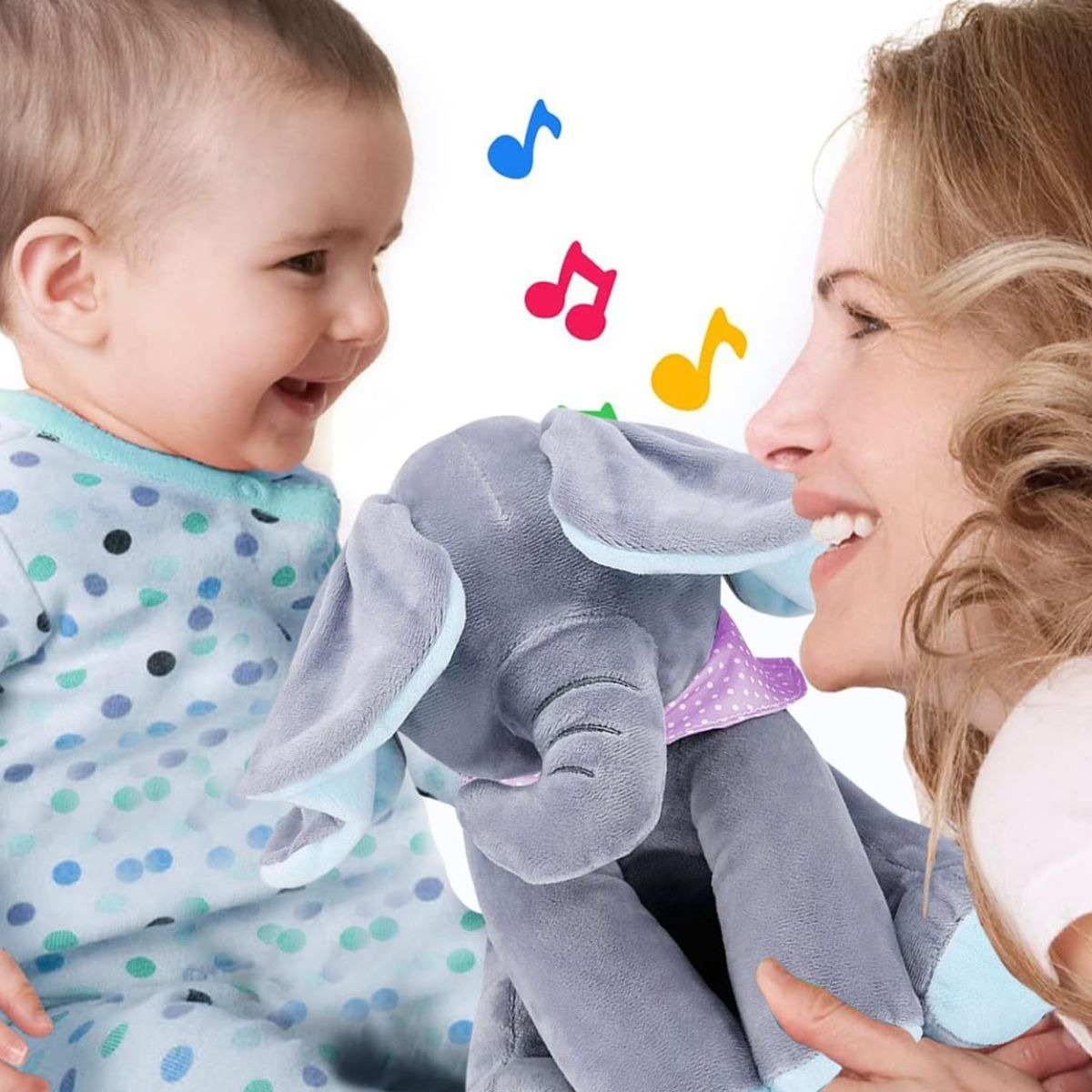 PELUCHE ELEFANTE OREJAS MOVILES MUSICAL INTERACTIVO BEBE LAU - 9