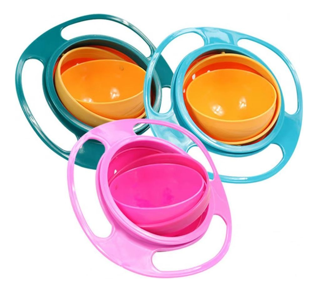 3 SET ALIMENTACION PLATO ANTIDERRAME GIRATORIO BEBE LAU - 5