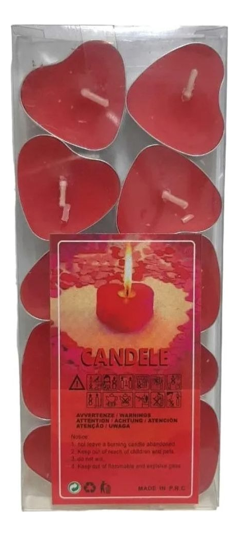 SET 7 VELAS FORMA CORAZON DECORACION ROMANTICA AMOR JHN - 3
