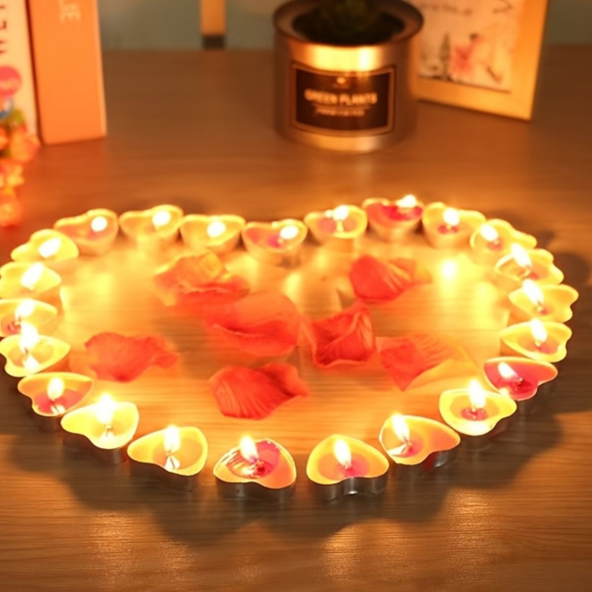 SET 7 VELAS FORMA CORAZON DECORACION ROMANTICA AMOR JHN - 4