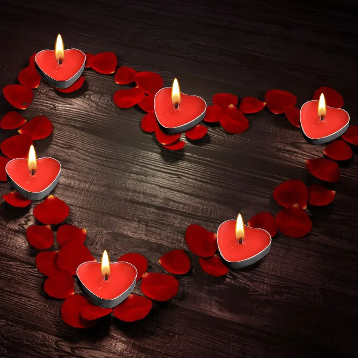 SET 7 VELAS FORMA CORAZON DECORACION ROMANTICA AMOR JHN - 8