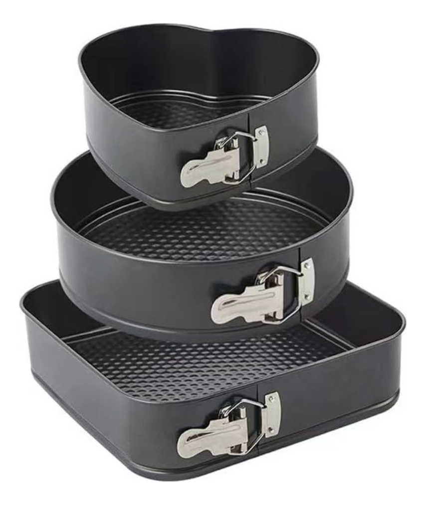 SET 3 MOLDE ANTIADHERENTE HORNEAR PASTEL DESMONTABLE JHN - 1