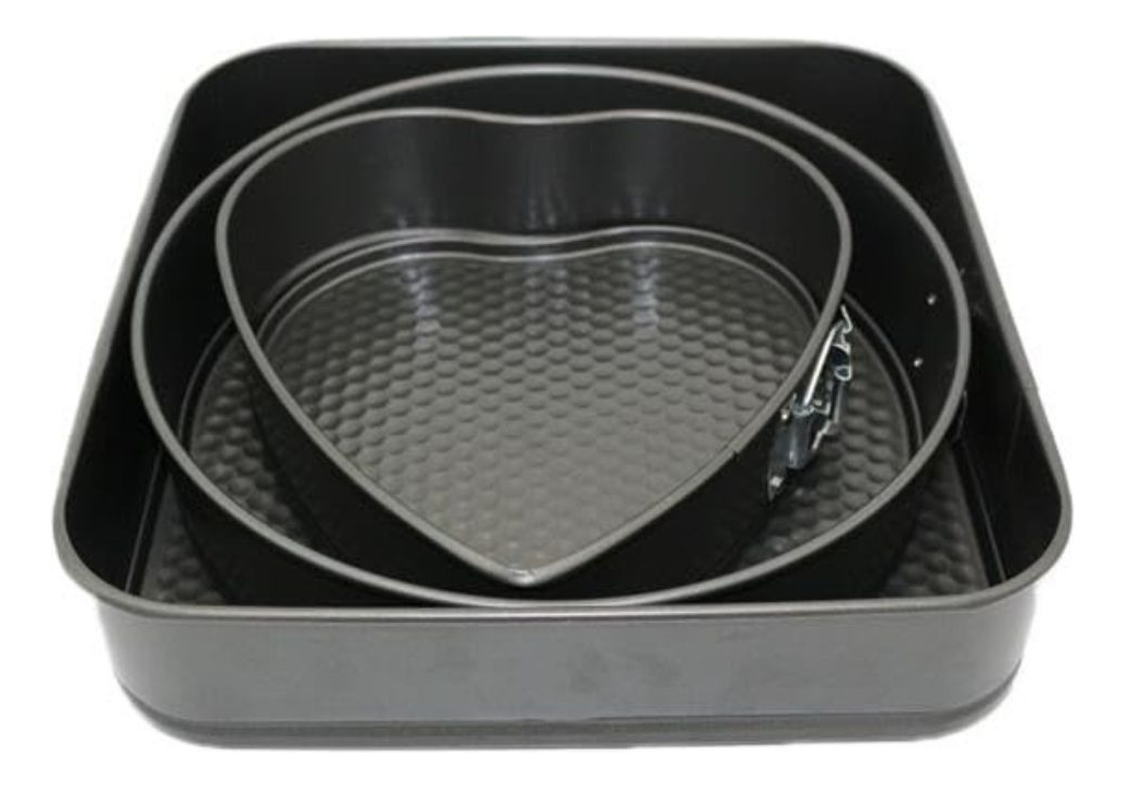 SET 3 MOLDE ANTIADHERENTE HORNEAR PASTEL DESMONTABLE JHN - 3