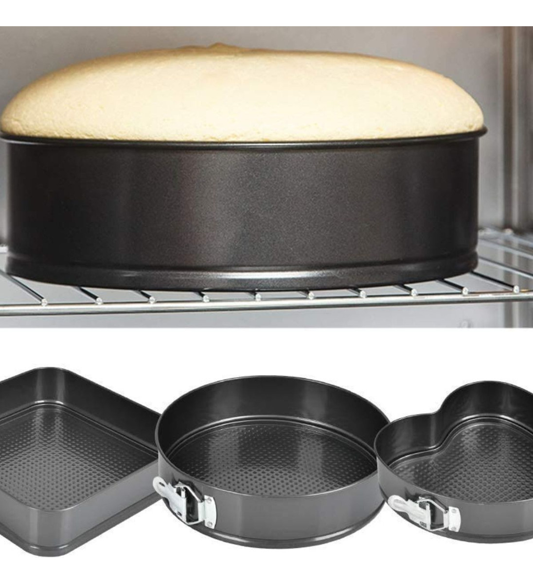 SET 3 MOLDE ANTIADHERENTE HORNEAR PASTEL DESMONTABLE JHN - 8