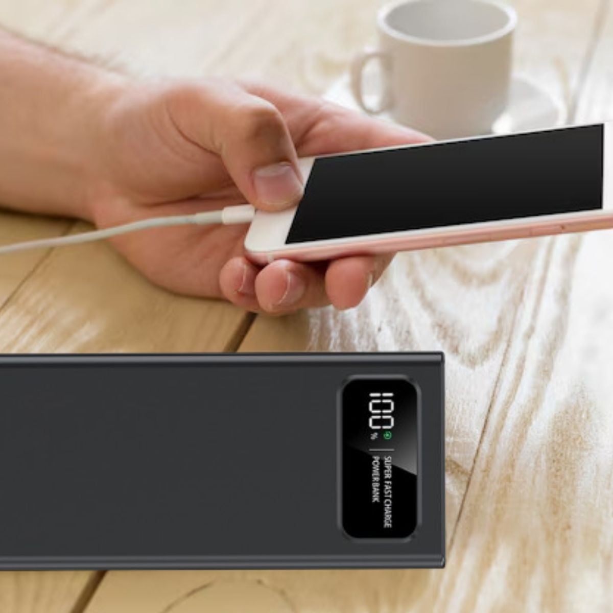 CARGADOR PORTATIL POWER BANK CARGA RAPIDA PANTALLA LED JHN - 4