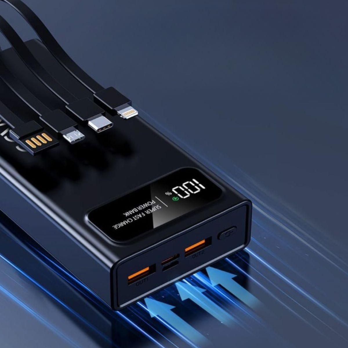 CARGADOR PORTATIL POWER BANK CARGA RAPIDA PANTALLA LED JHN - 7