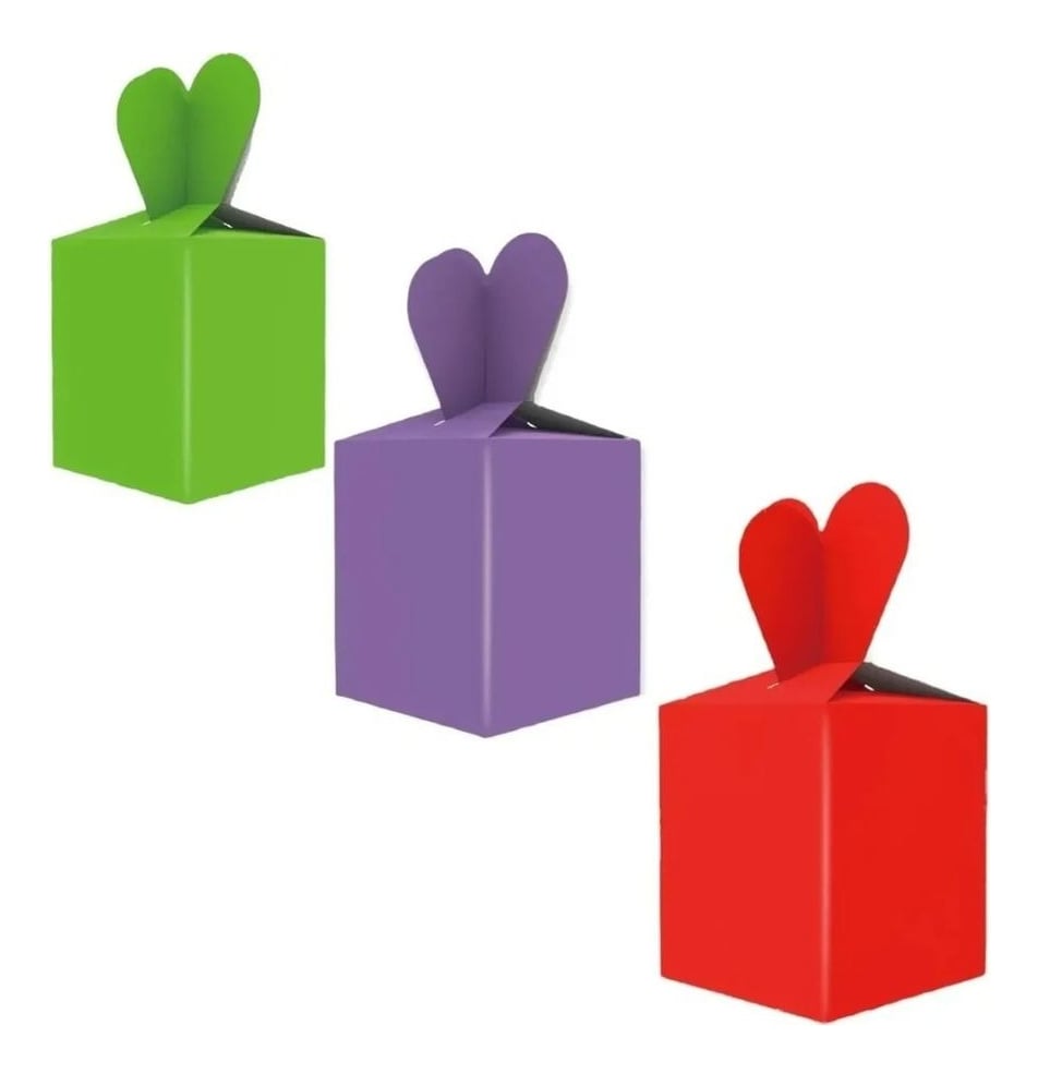 SET 6 CAJA REGALO DULCES COTILLON DISEÑO CORAZON EVENTOS JHN - 1