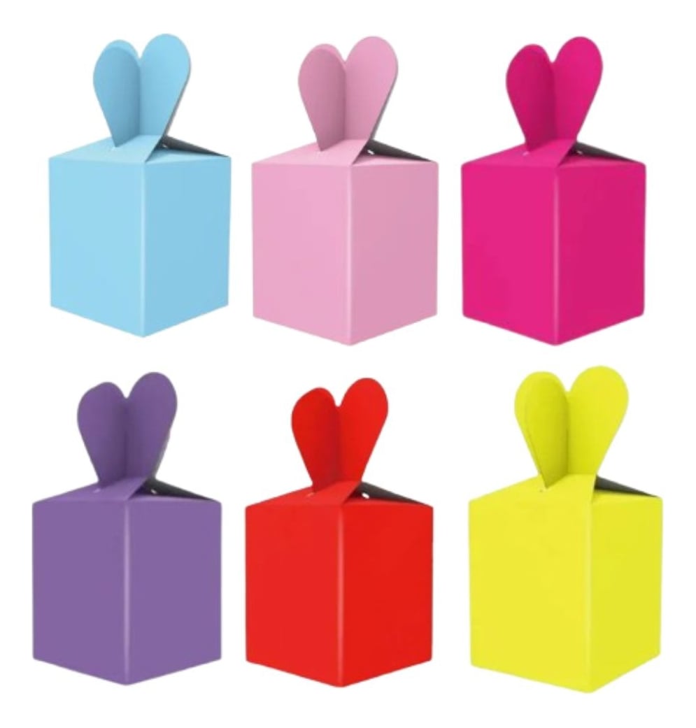 SET 6 CAJA REGALO DULCES COTILLON DISEÑO CORAZON EVENTOS JHN - 3
