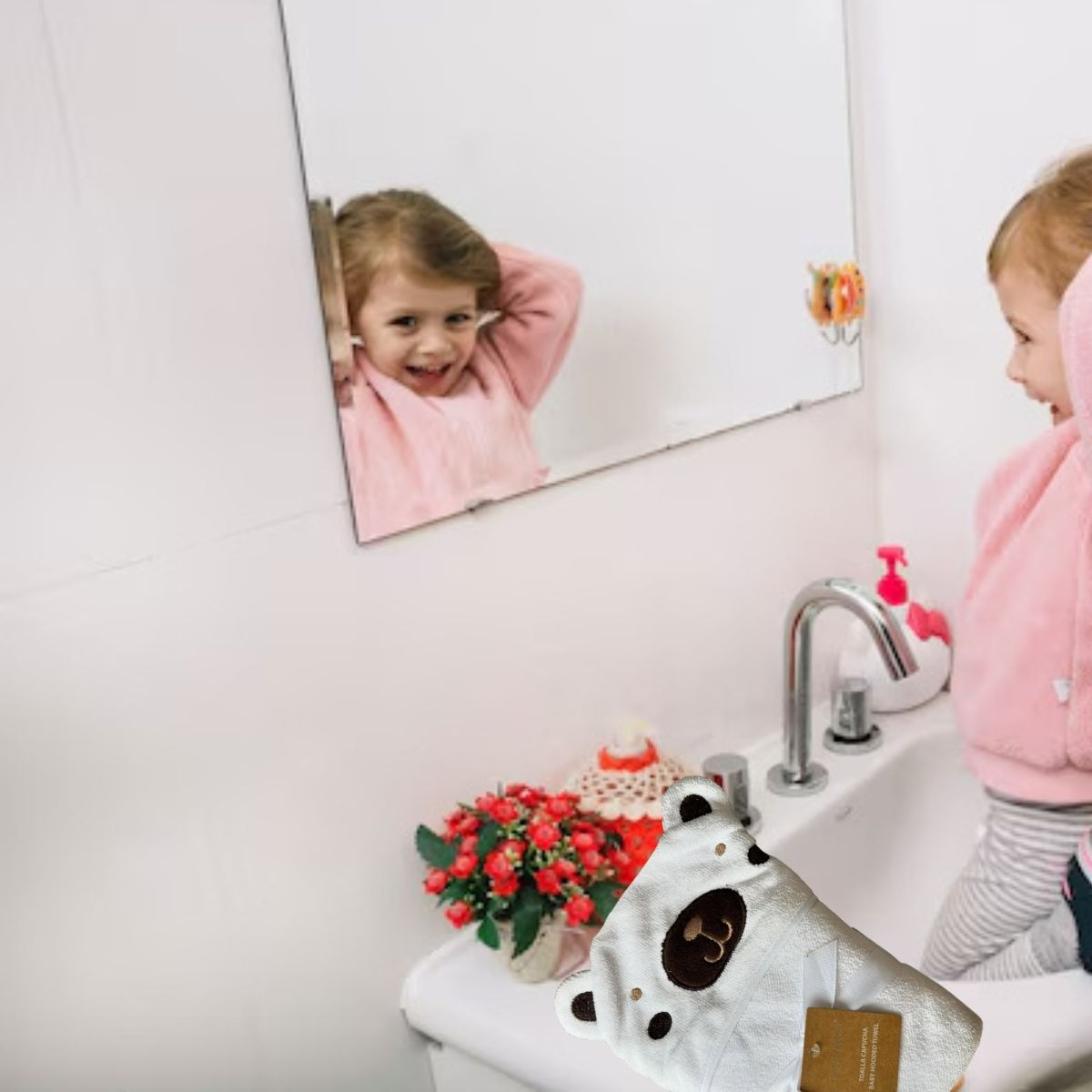 TOALLA DE BAÑO IINFANTIL + CAPUCHA SUAVE ABSORBENTE BEBE LAU - 6