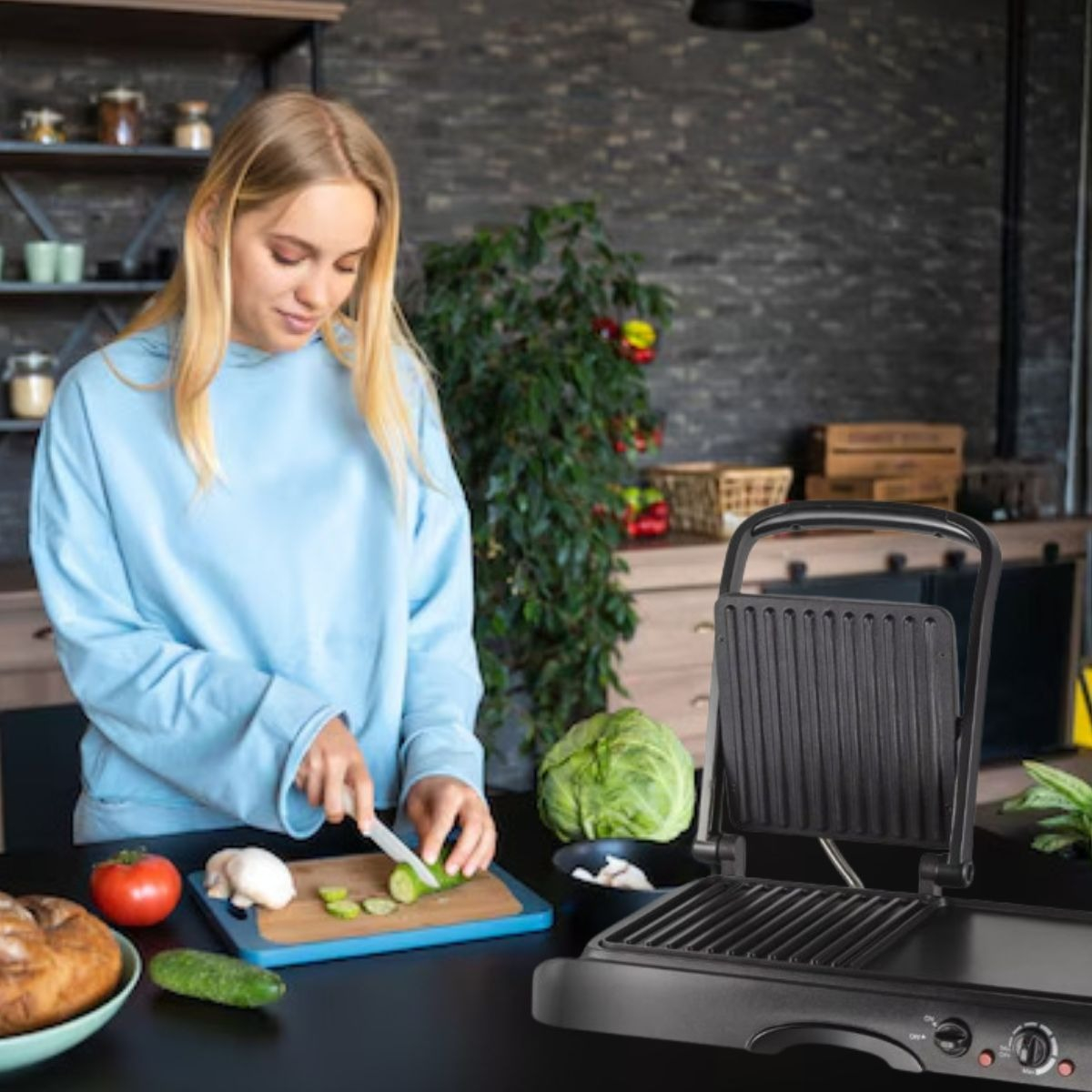 PARRILA MULTIFUNCIONAL DOBLE CAPA ASADOR GRILL LAU - 6