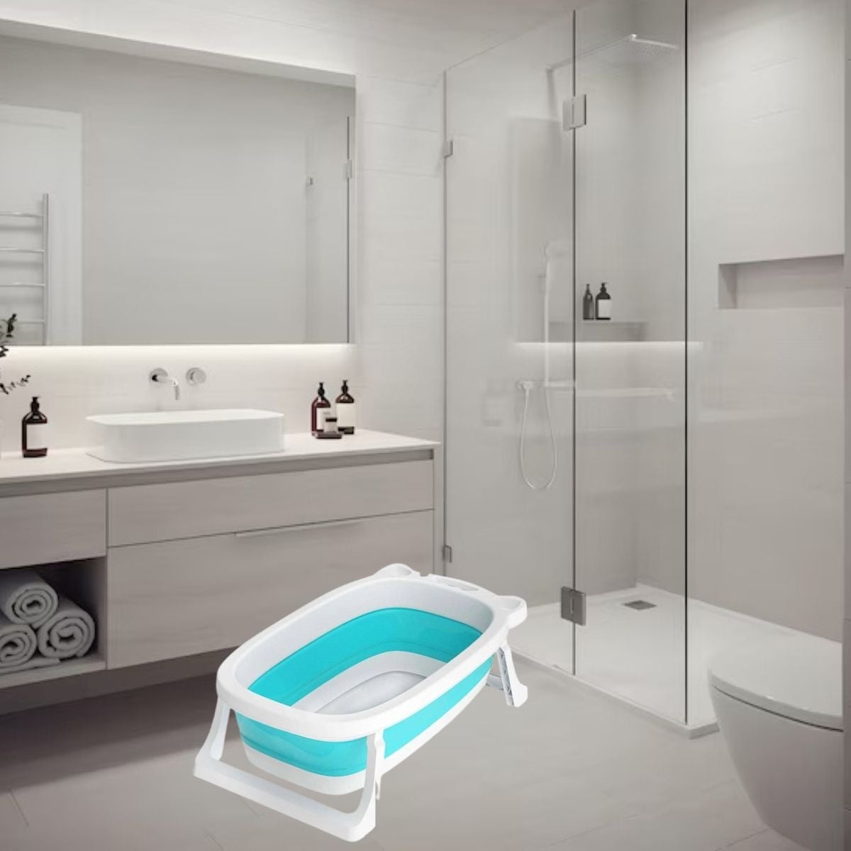 BAÑERA MULTIFUNCIONAL PLEGABLE DIVERTIDA PARA BEBE LAU - 8