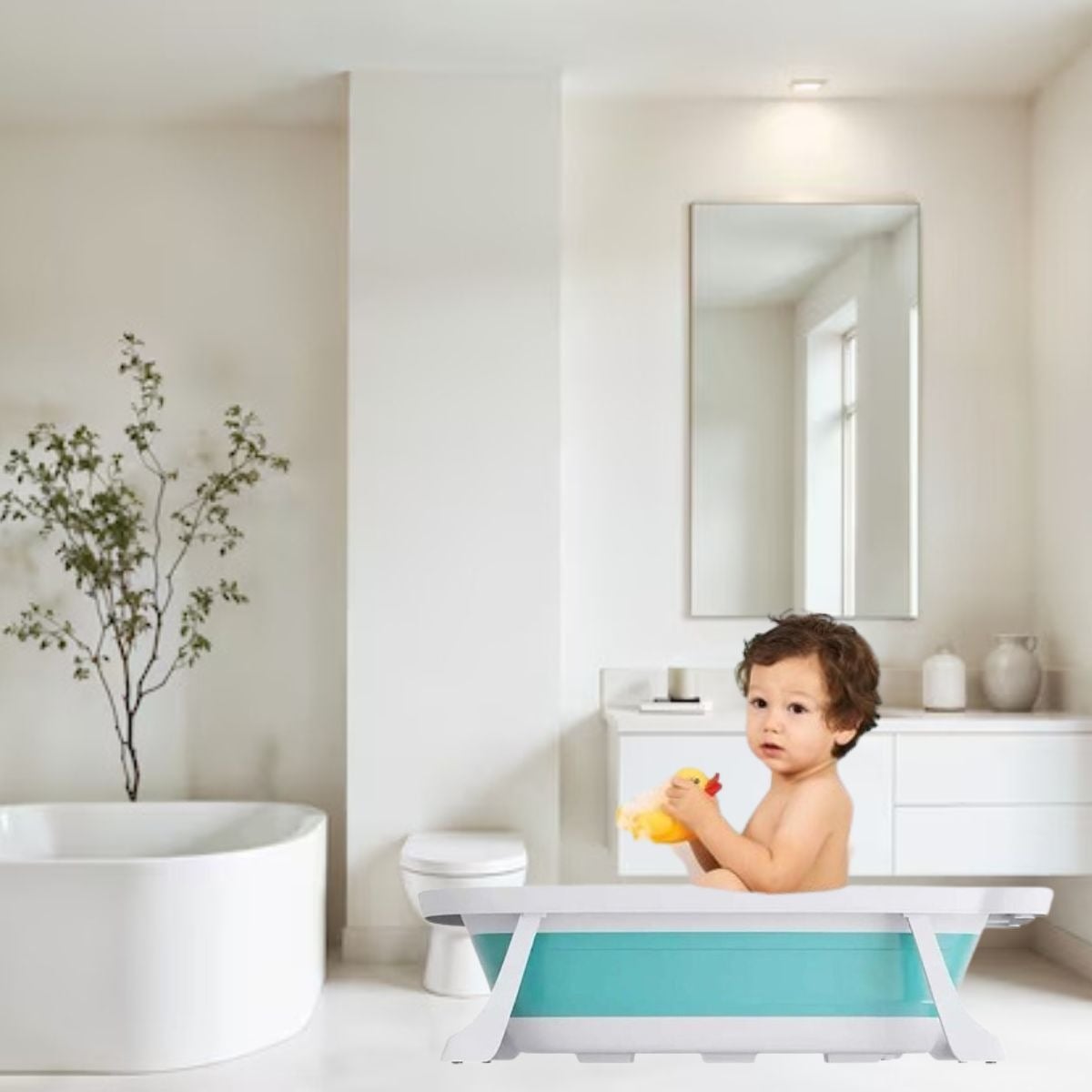 BAÑERA MULTIFUNCIONAL PLEGABLE DIVERTIDA PARA BEBE LAU - 9