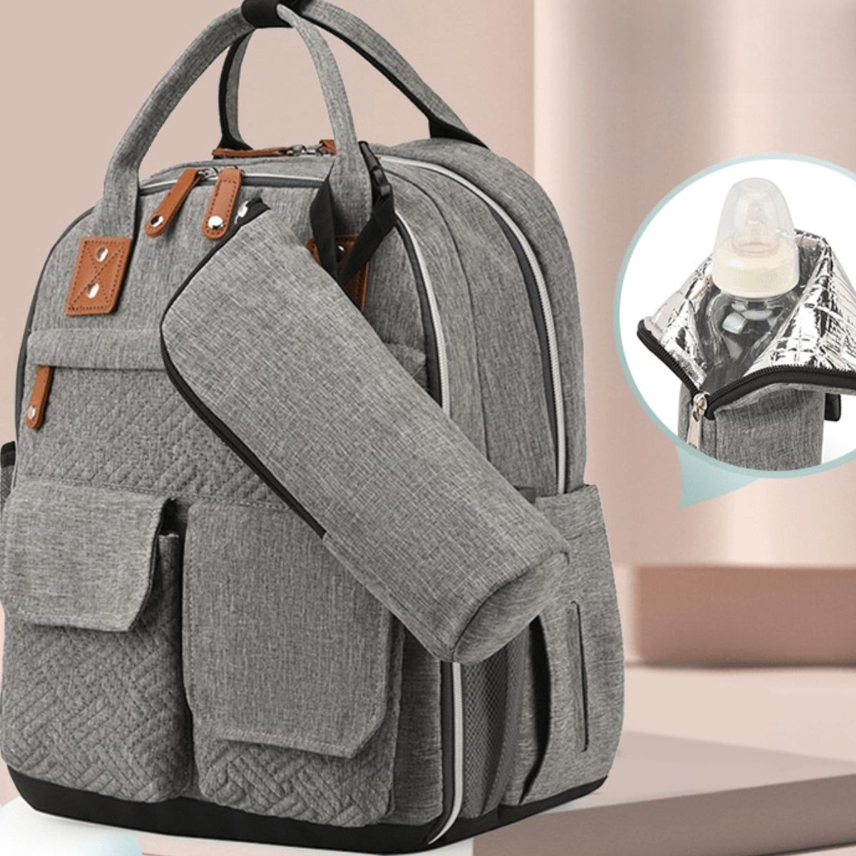 MOCHILA PAÑELERA MULTIFUNCIONAL MATERNIDAD BEBE LAU - 9